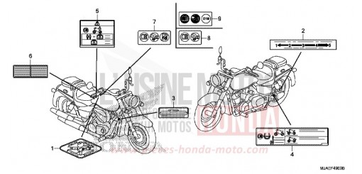 CAUTION LABEL (VT750CS/C2B/C2S/C) VT750C2BE de 2014